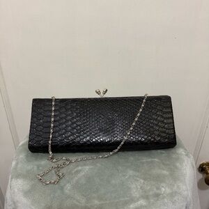 Elegant Black Clutch with Chain Strap